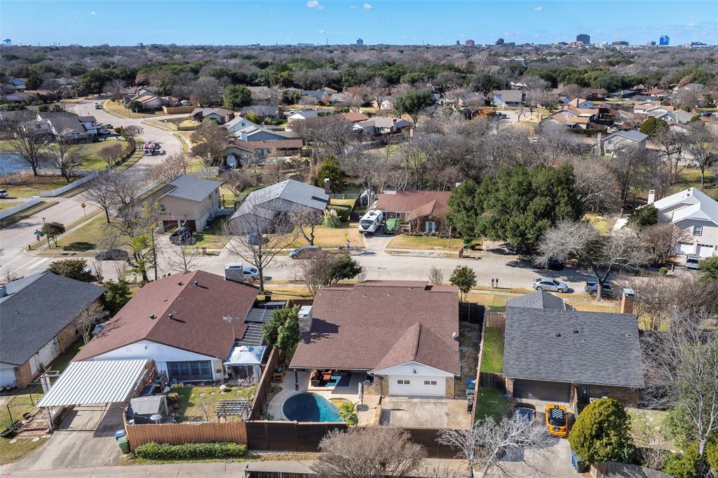 5810 Galaxie Road Garland, TX 75044 - Photo 29 of 33 an aerial view of residential houses with outdoor space