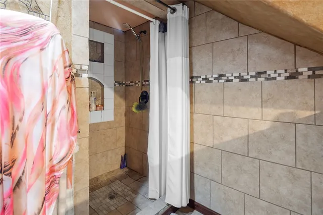 a bathroom with a shower