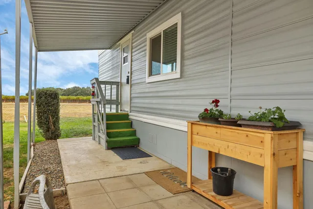 a house view with a garden space