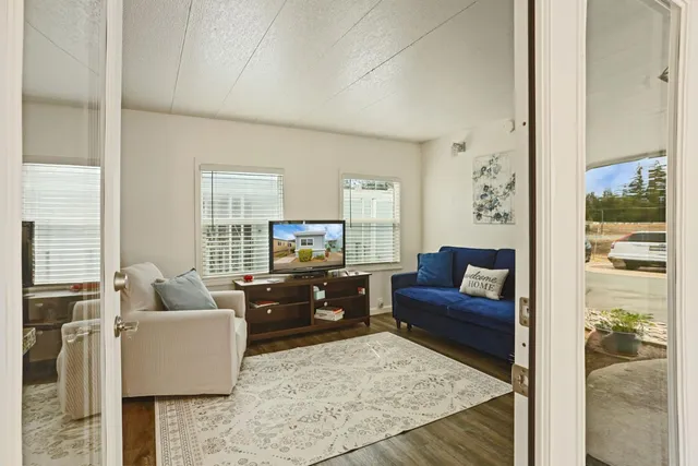 a living room with furniture and a couch