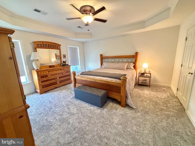 a bedroom with a bed and a walk in closet