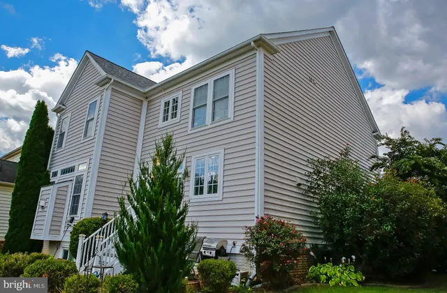 a view of a house with a potted plant and a large window