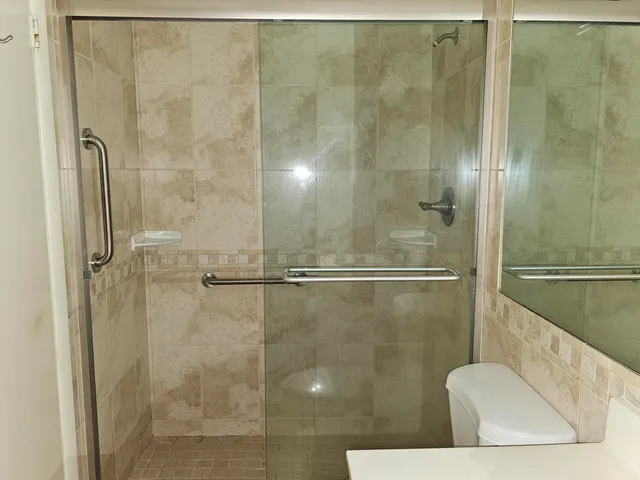 a bathroom with a shower