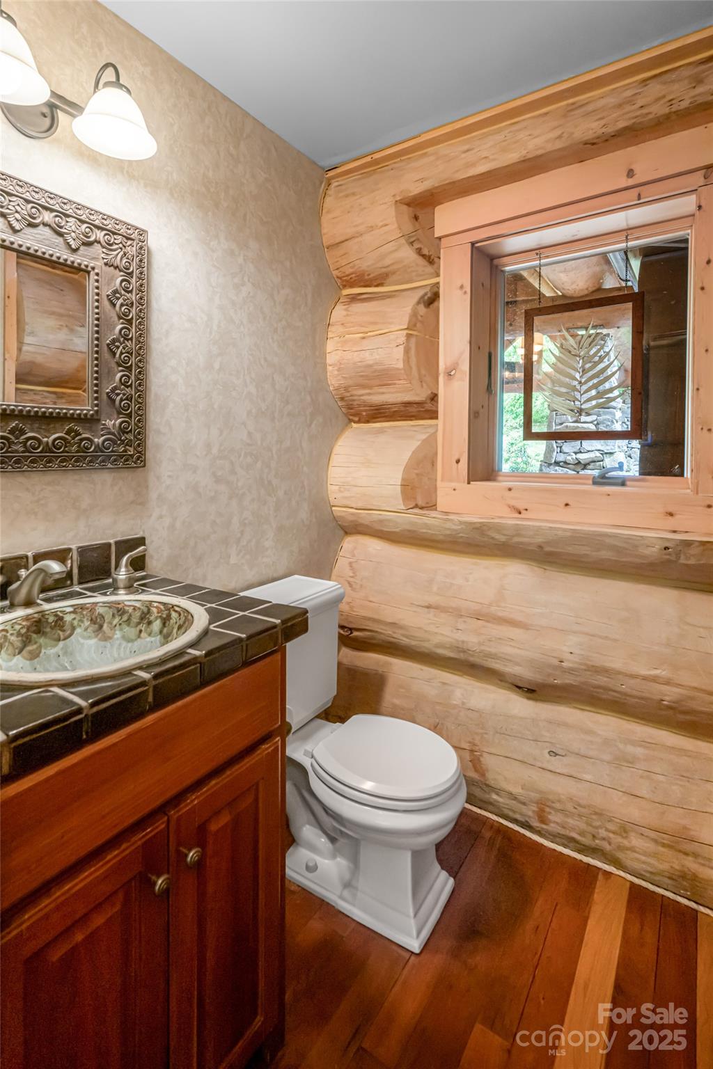 303 Flying Hawk Road Waynesville, NC 28786 - Photo 28 of 48 a bathroom with a sink a toilet and mirror