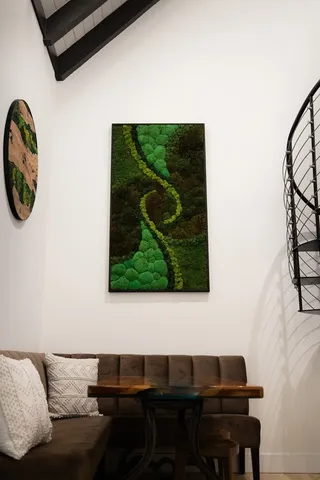 a light room with a chandelier