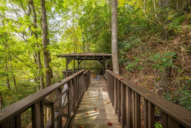 a view of a pathway both side of house