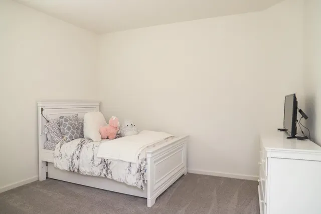 a bedroom with a bed and a sink