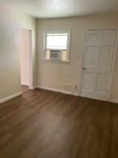 an empty room with a window