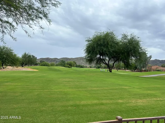 a view of an ocean from a yard