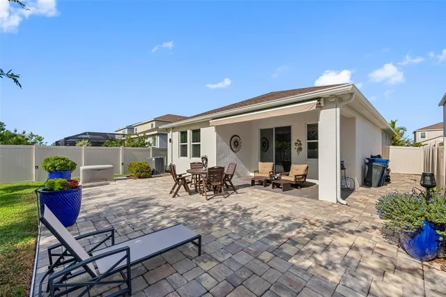 a outdoor space with furniture