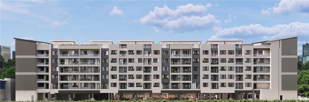 a view of building with a lot of windows