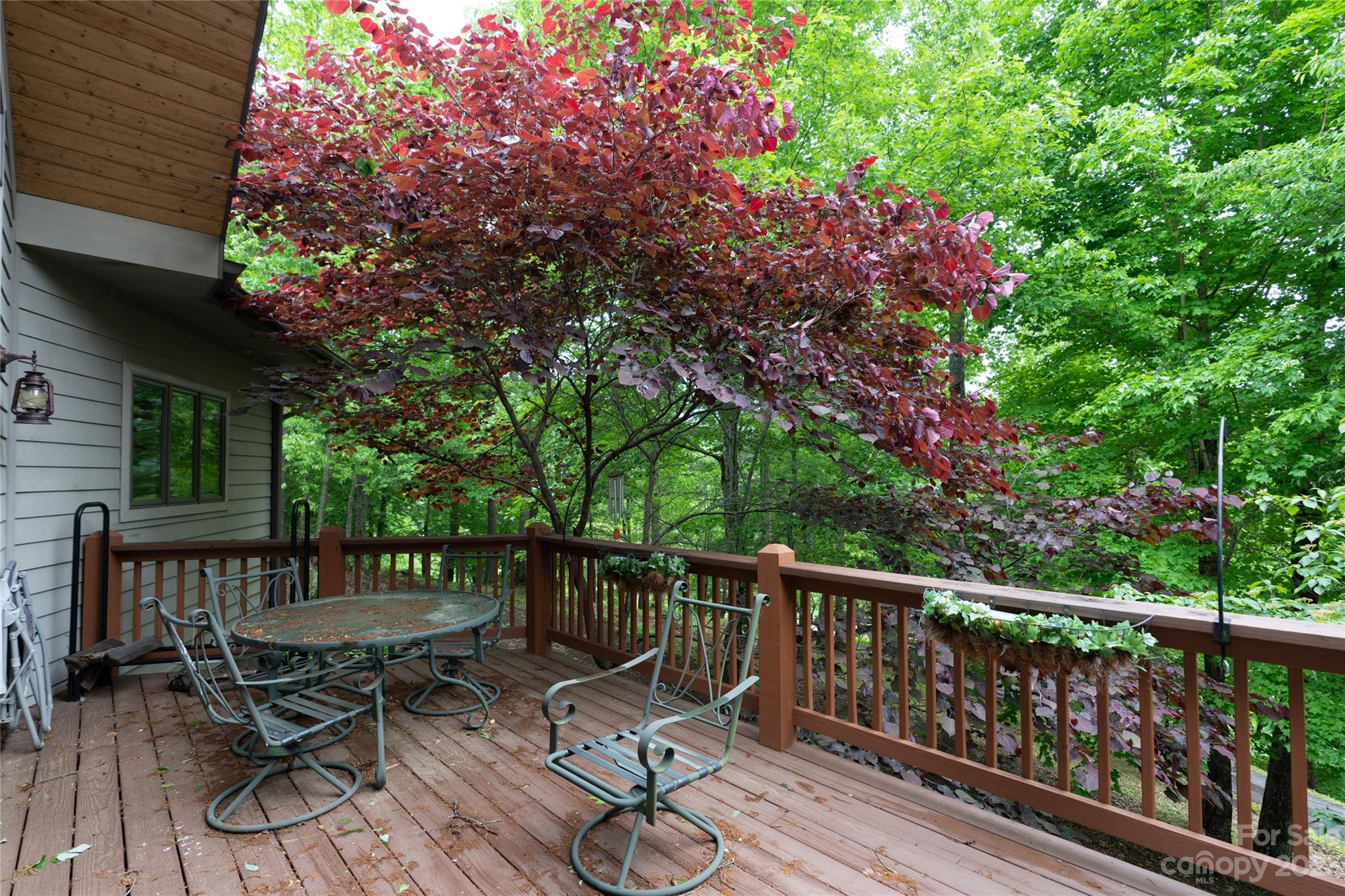 193 Eagle Ridge Clyde, NC 28721 - Photo 31 of 48 a view of a table and chairs on the roof deck