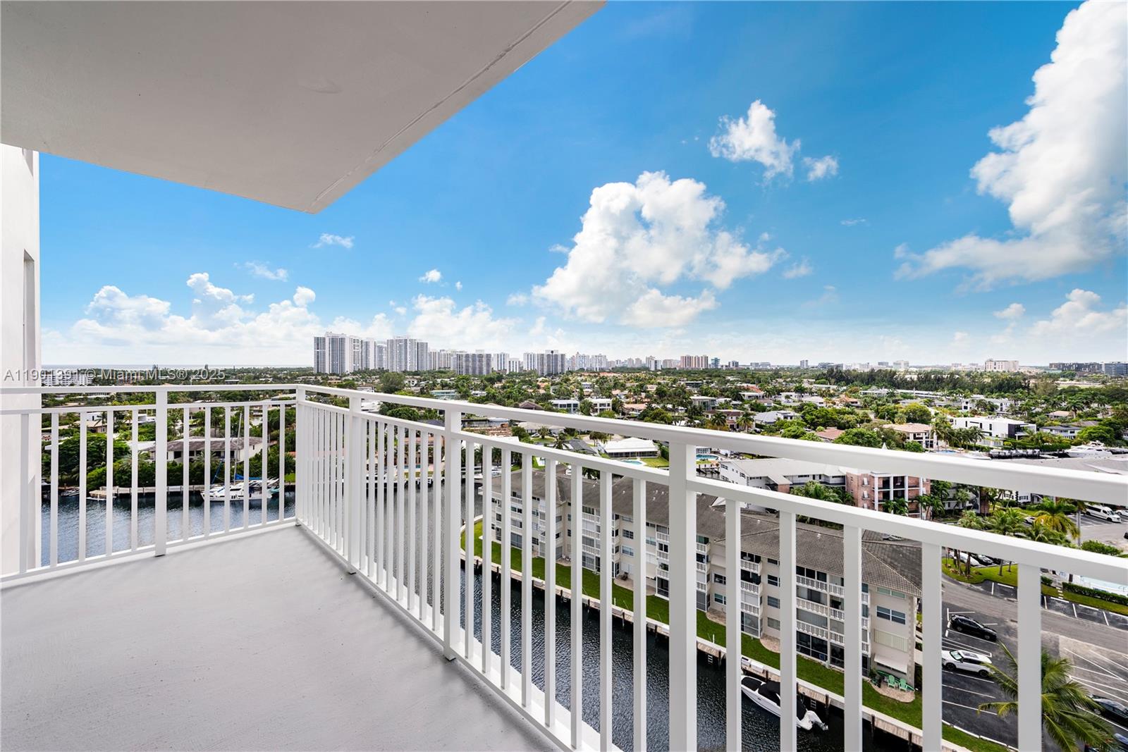 a view of city with balcony
