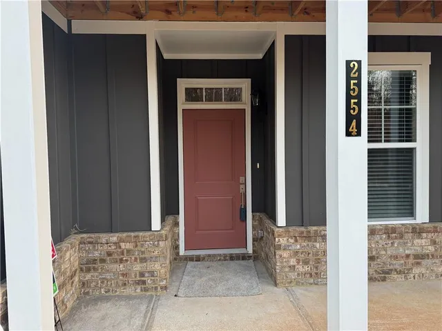 a view of front door of house