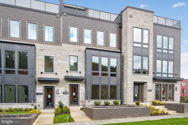 front view of a brick building