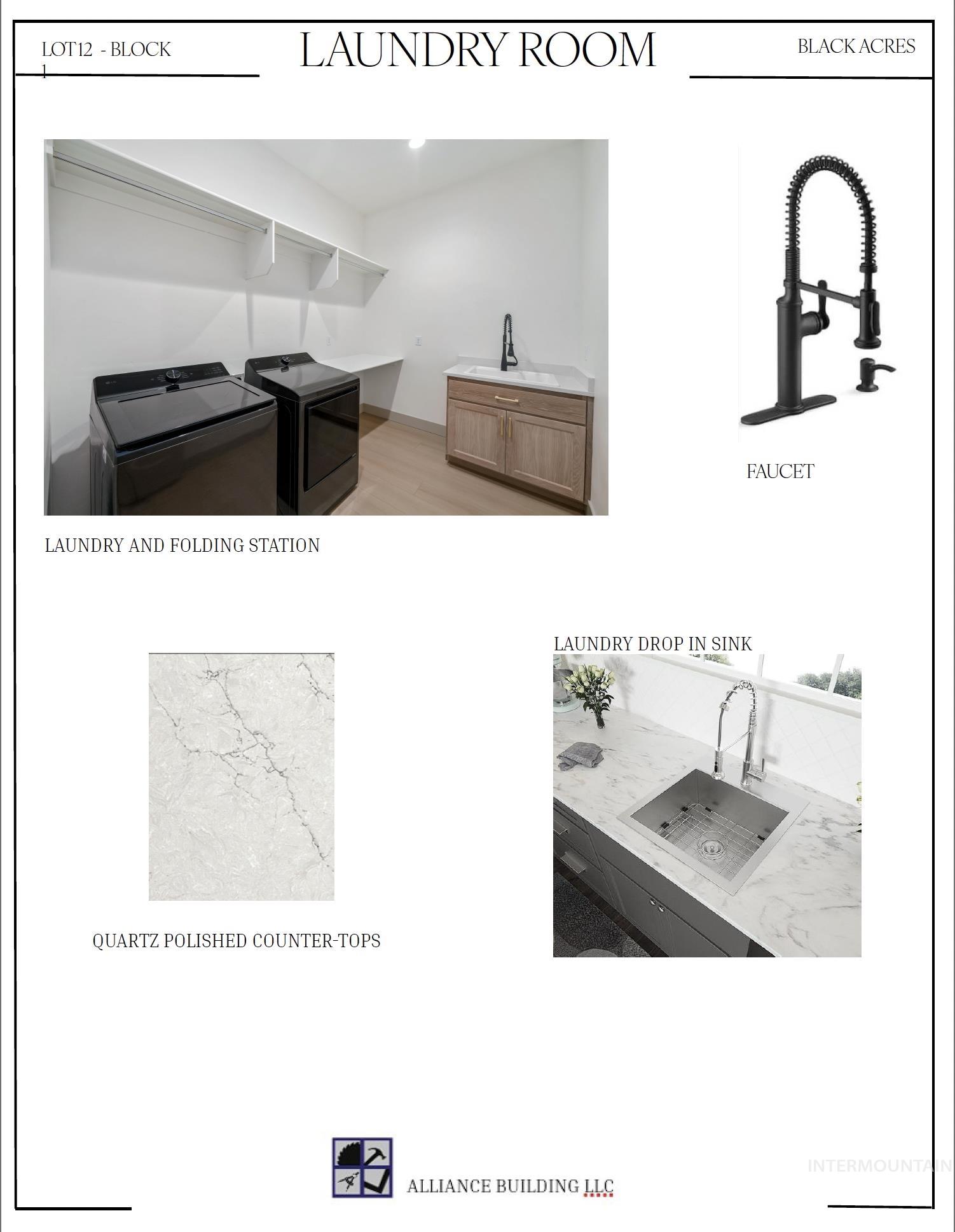12124 October Glory Street Middleton, ID 83644 - Photo 20 of 22 Architectural Specification Sheet. Detailing components and finishes for the laundry room within the property