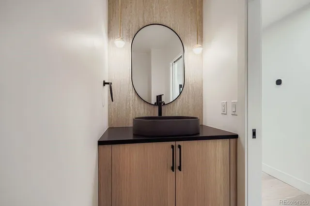 a view of a mirror in a bathroom