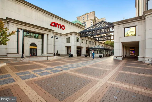 a view of a building with a street