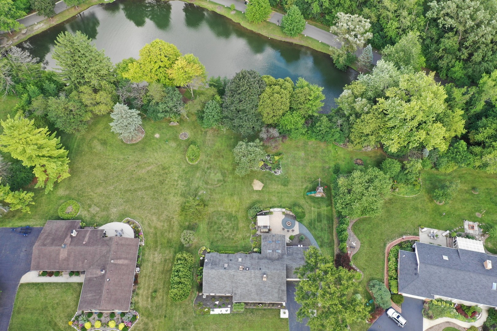 226 Valley Road Trout Valley, IL 60013 - Photo 3 of 32 an aerial view of houses with yard