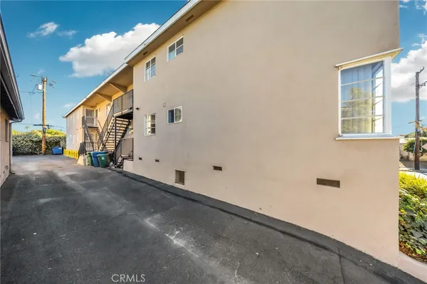 a view of a house with a staircase