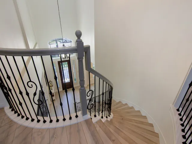 a view of entryway with wooden floor