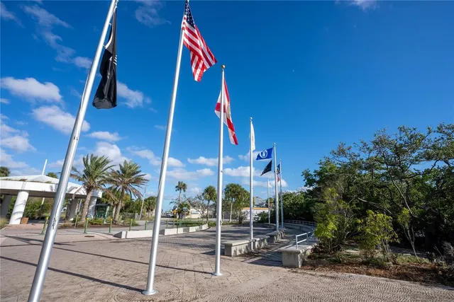 a view of street with sitting area
