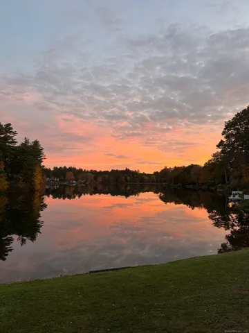 a view of lake and mountain