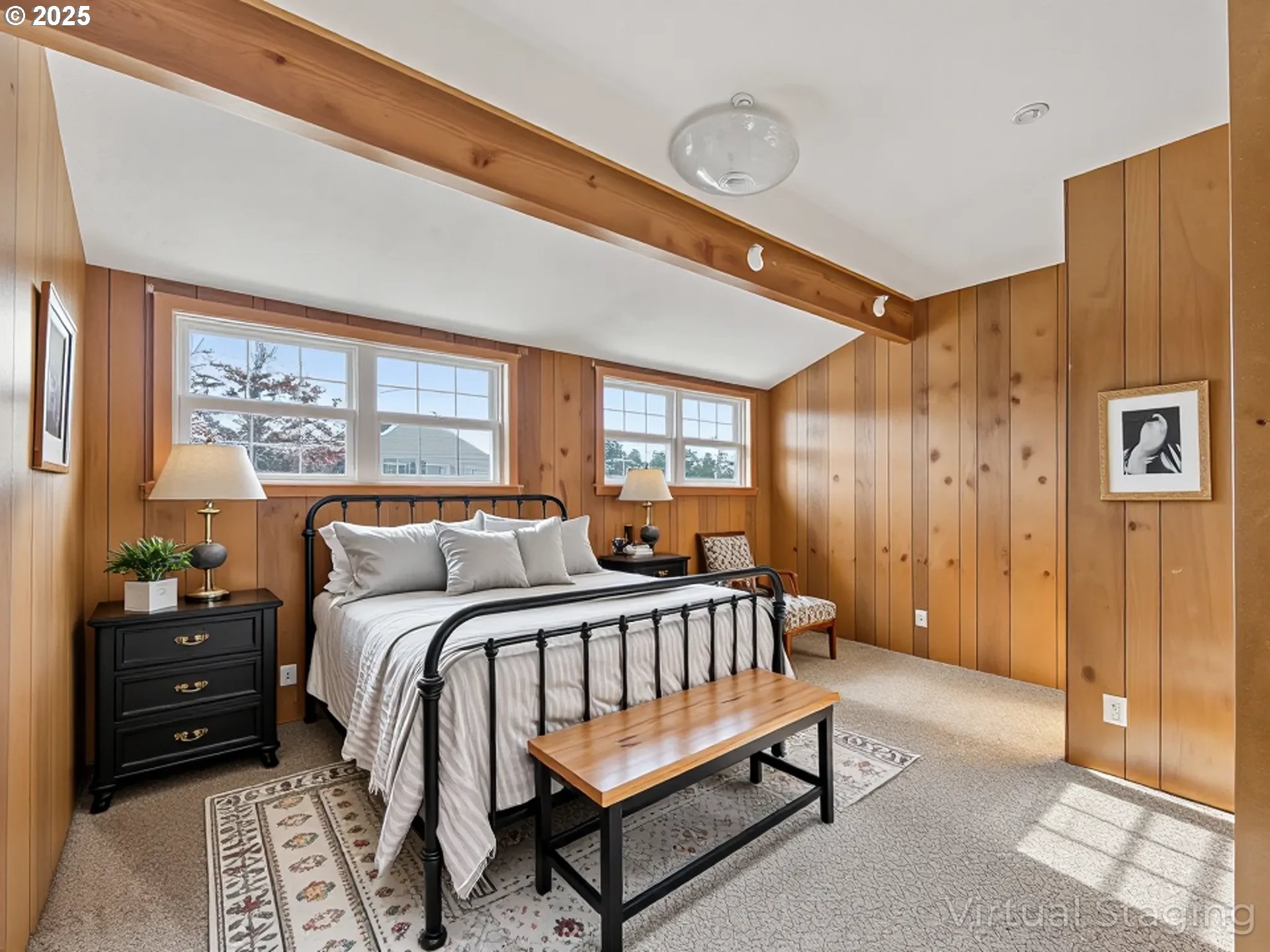 37555 Hauger Mountain Lane Seaside, OR 97138 - Photo 28 of 32 a bed sitting in a bedroom next to a window