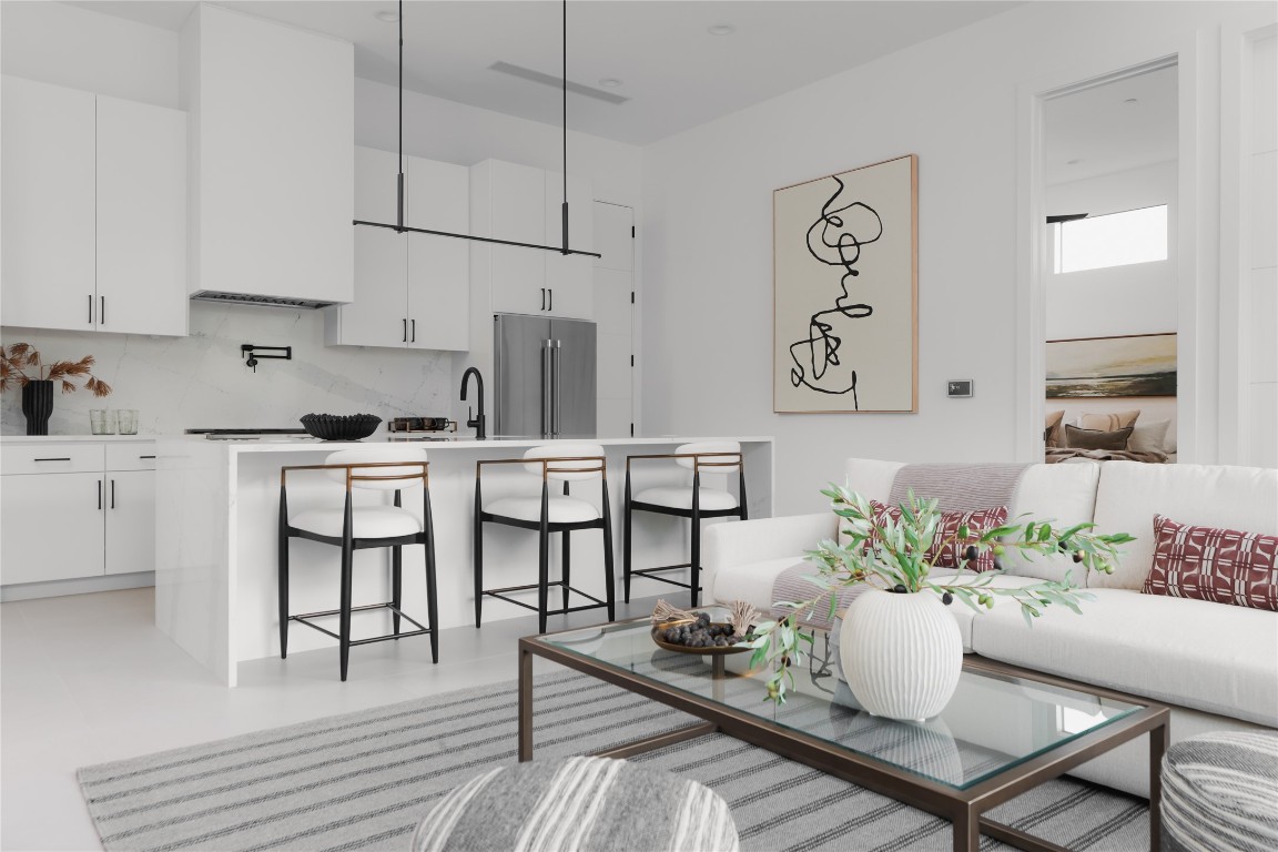 1003 The High Road Austin, TX 78746 - Photo 38 of 40 a kitchen with a table chairs stove and cabinets