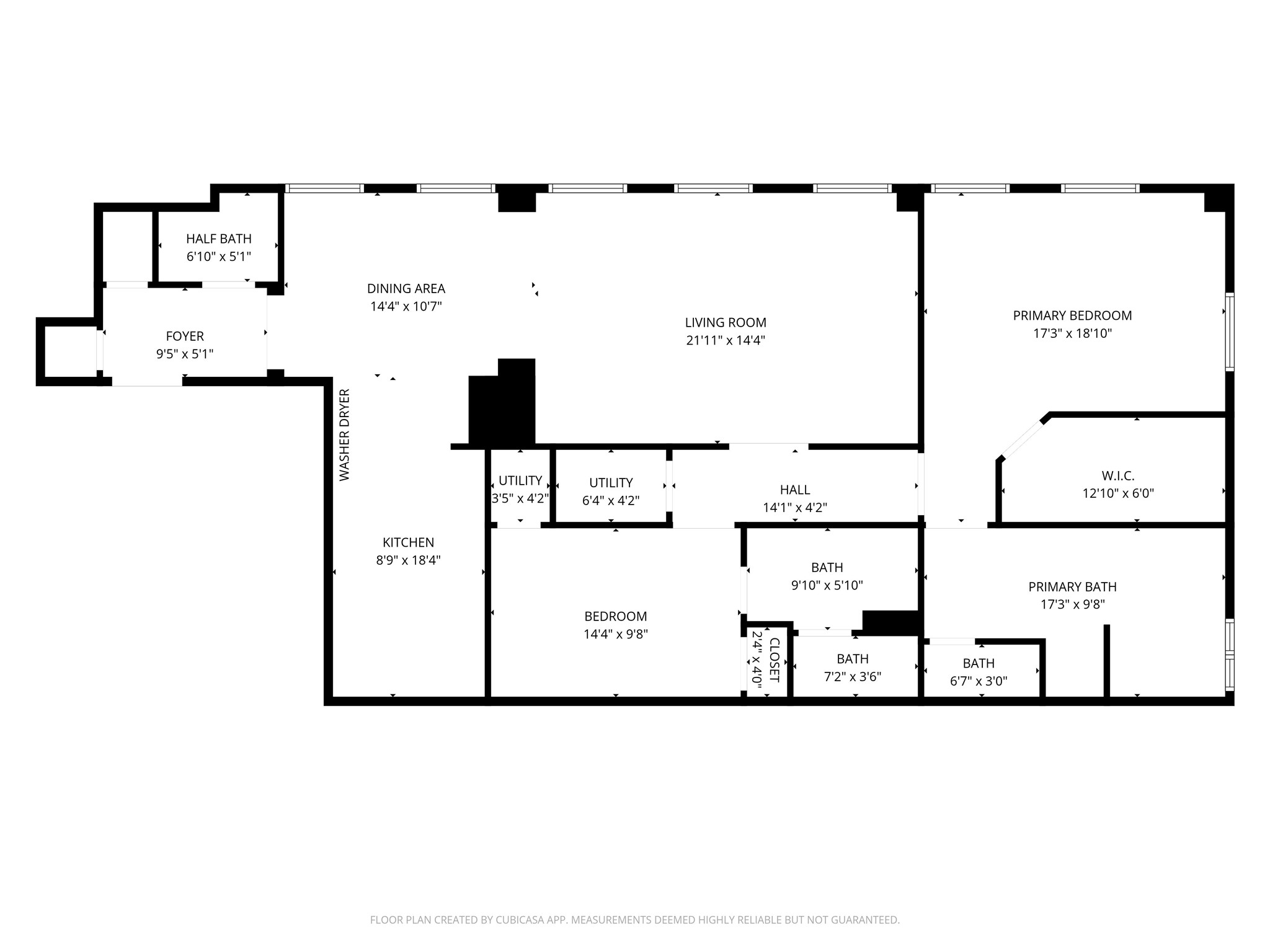 914 Main Street, Unit 1204 Houston, TX 77002 - Photo 34 of 34 Floor Plan with Approximate Dimensions