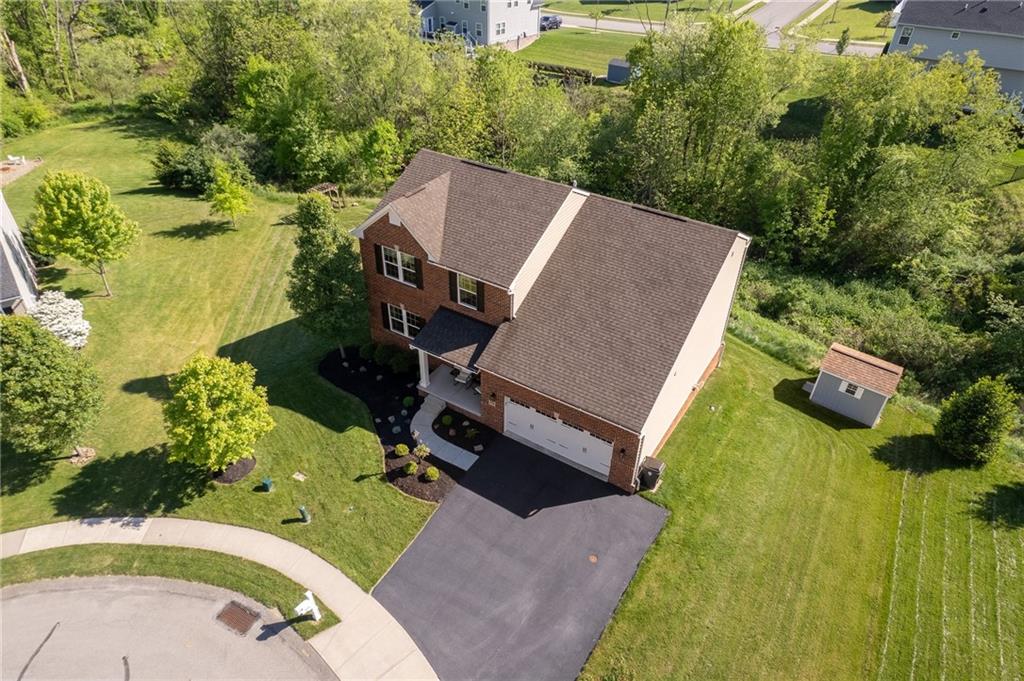 110 Brook Side Drive Clinton, PA 15026 - Photo 46 of 49 an aerial view of a house with a yard basket ball court and outdoor seating