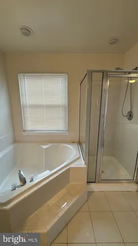 a bath room with a bath tub and a shower