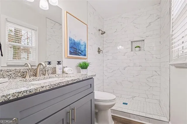 a bathroom with a shower