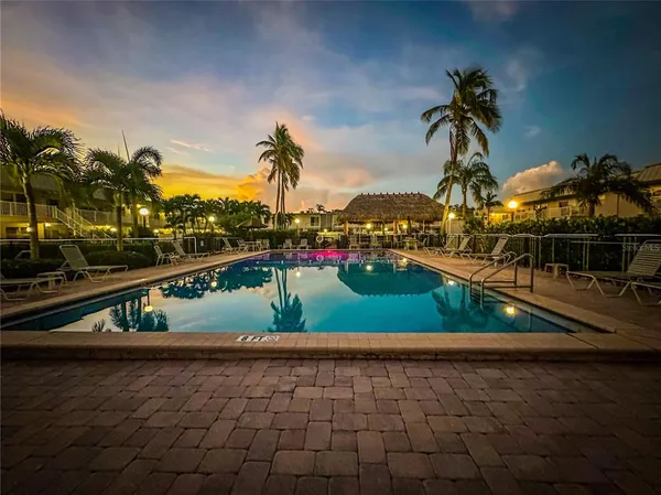 a view of a terrace with a lake view