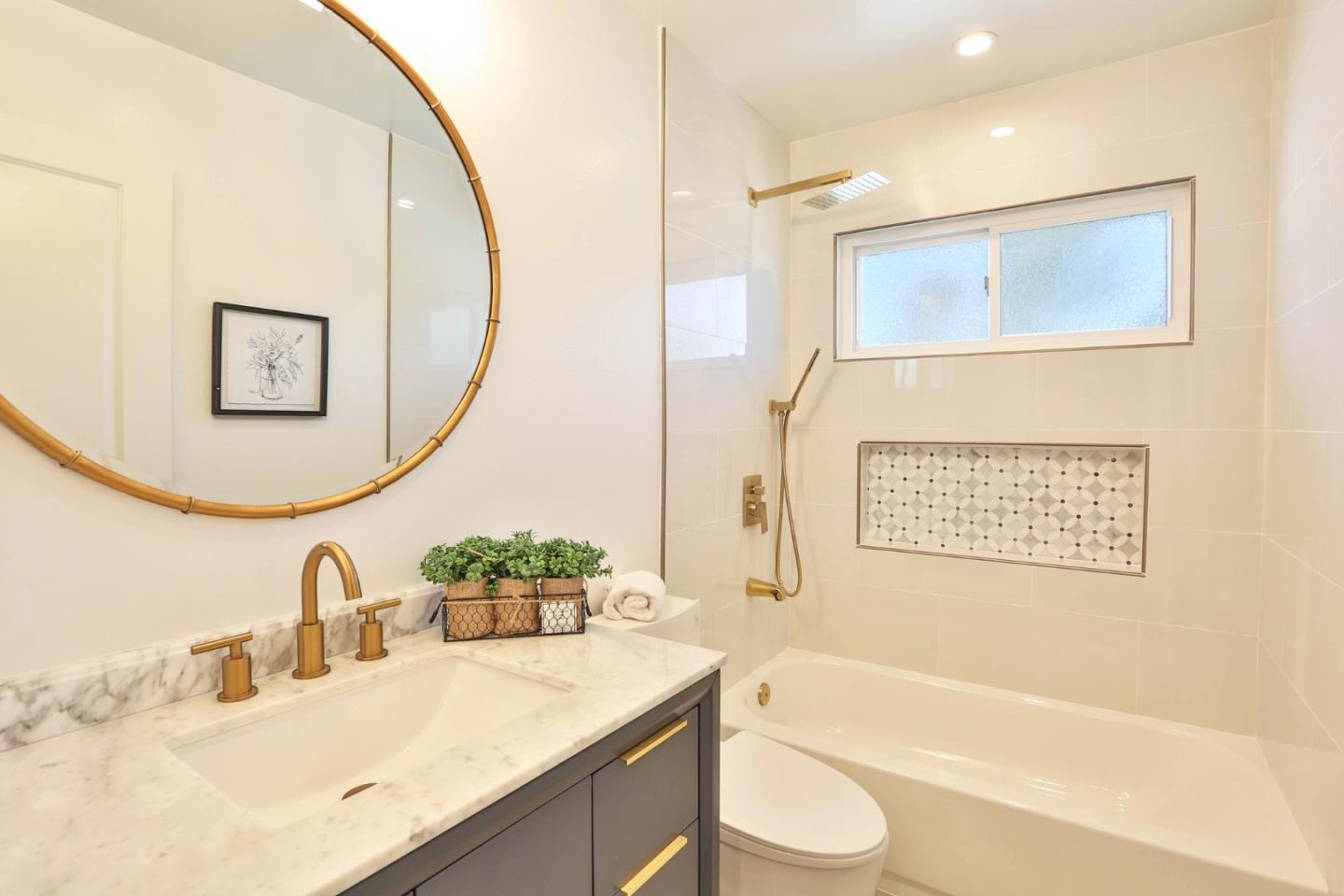 2840 Bollinger Canyon Road San Ramon, CA 94583 - Photo 17 of 23 a bathroom with a granite countertop sink and a mirror