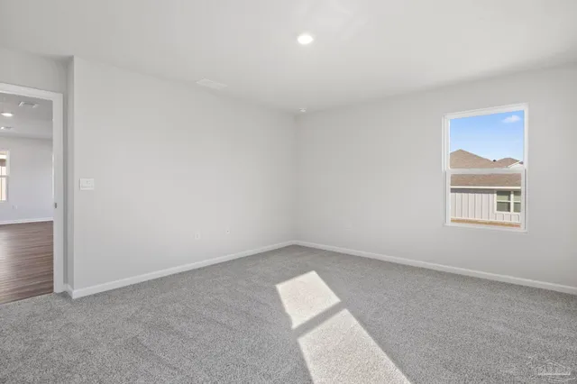 an empty room with closet