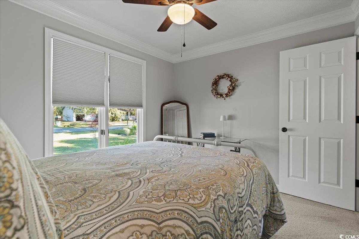 117 John Waites Court Georgetown, SC 29440 - Photo 22 of 40 Carpeted bedroom with ornamental molding and ceiling fan