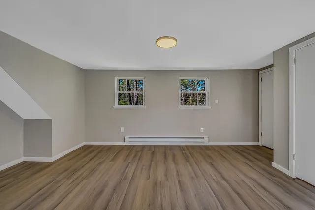 a view of an empty walk in closet
