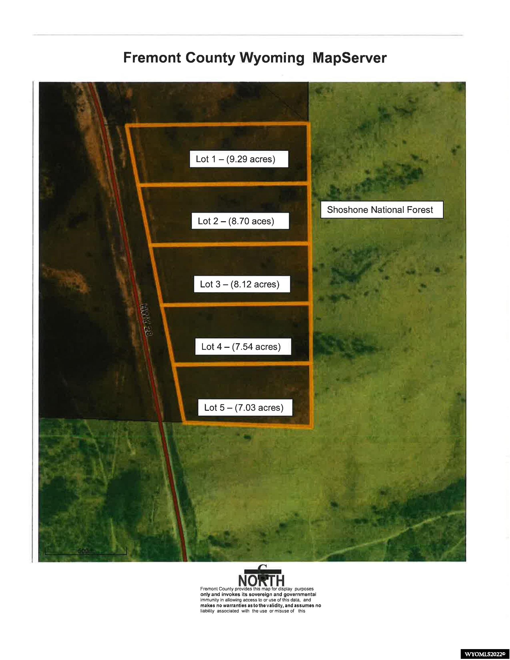 Mapserver Fremont County Wy Lot 3-Views Sub Old State Highway 28, Lander, Wy 82520 | Compass