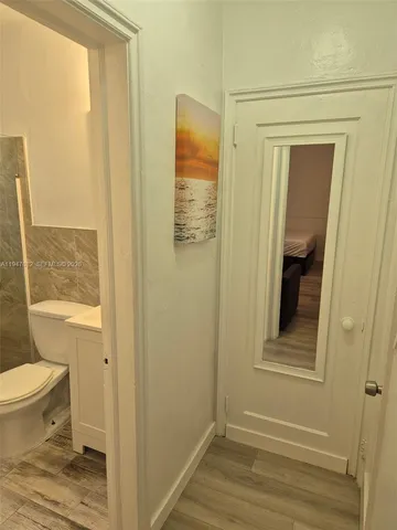a bathroom with a toilet
