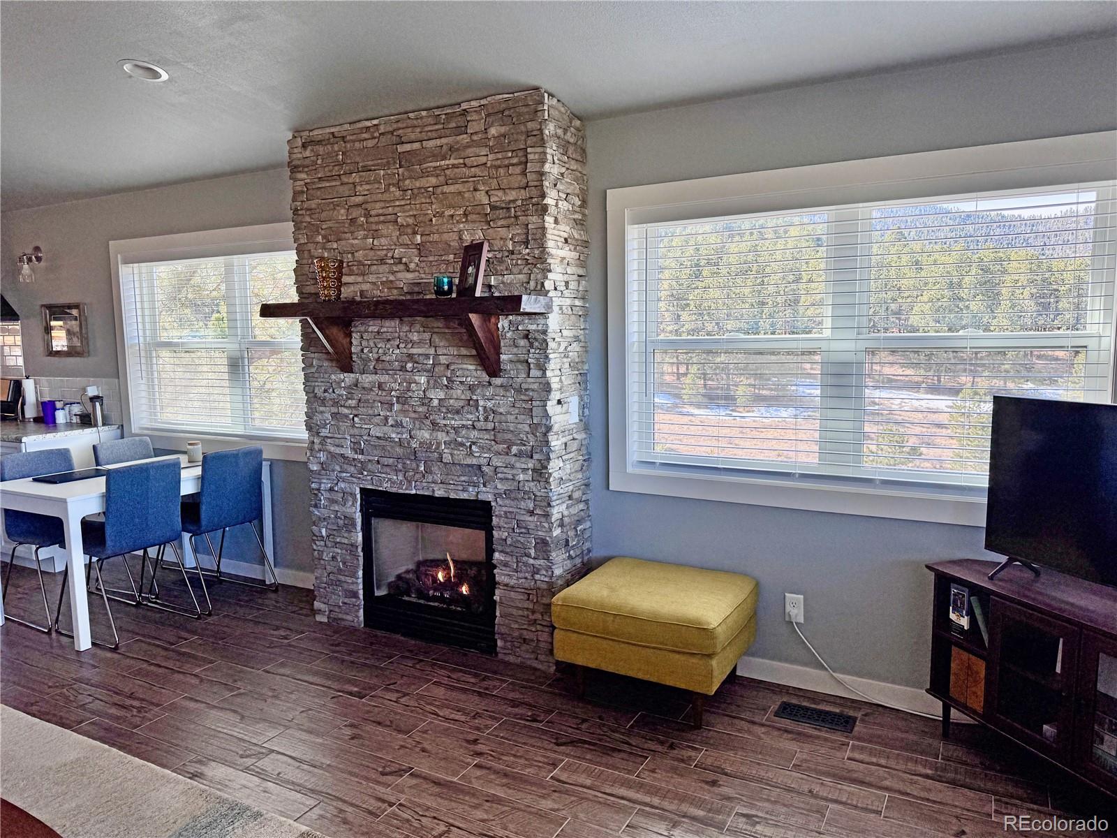 563 Kankakee Road Westcliffe, CO 81252 - Photo 23 of 46 a living room with furniture and a fireplace