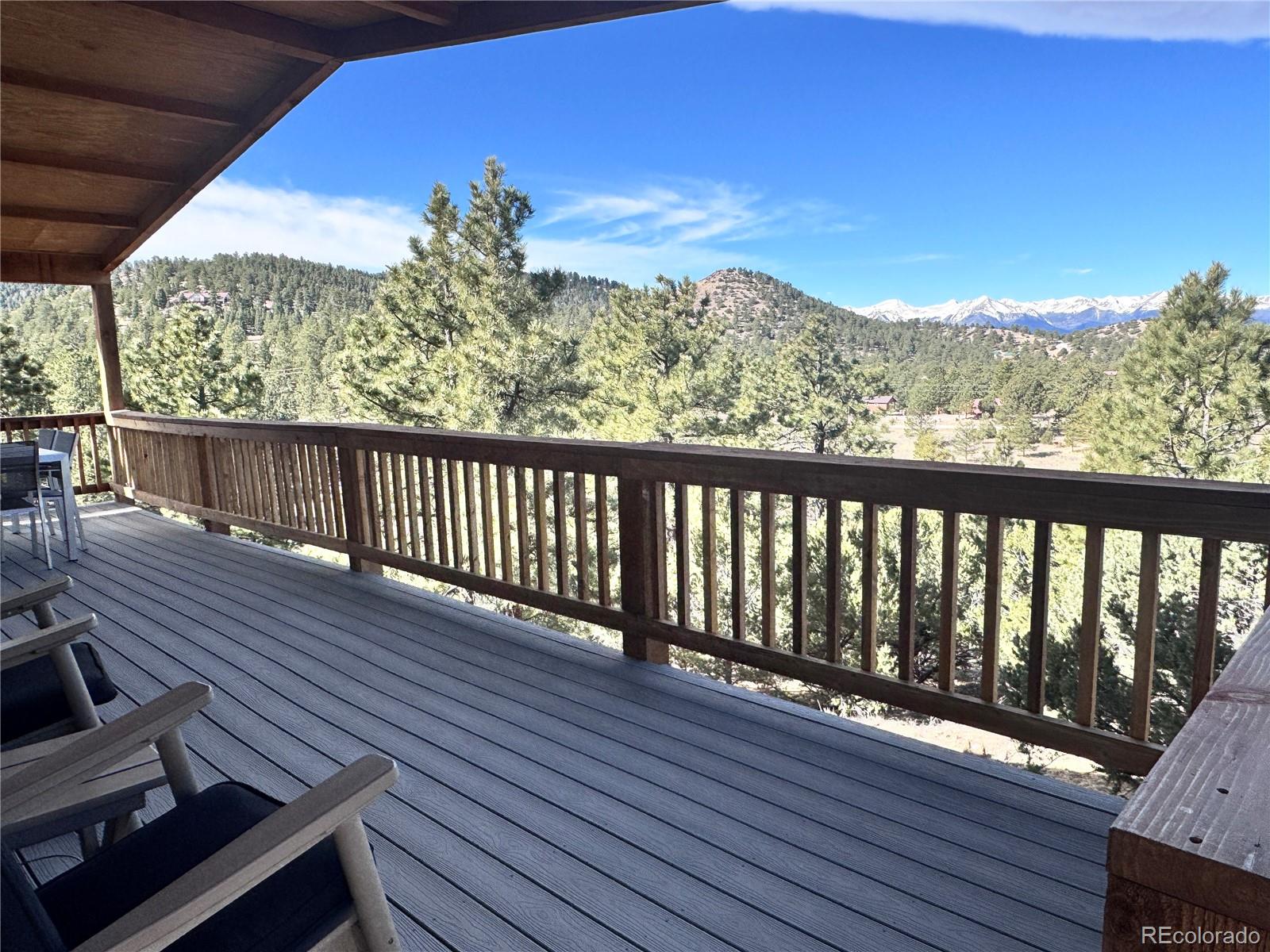 563 Kankakee Road Westcliffe, CO 81252 - Photo 27 of 46 a view of a balcony with wooden floor