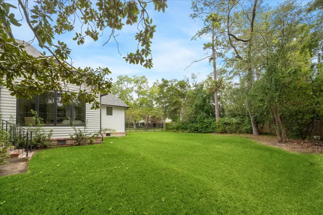a view of a backyard with a garden