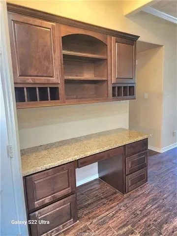 a view of wooden cabinets