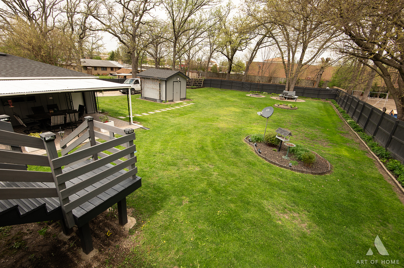 15529 129th Street Lemont, IL 60439 - Photo 40 of 65 a backyard of a house with barbeque oven and trees
