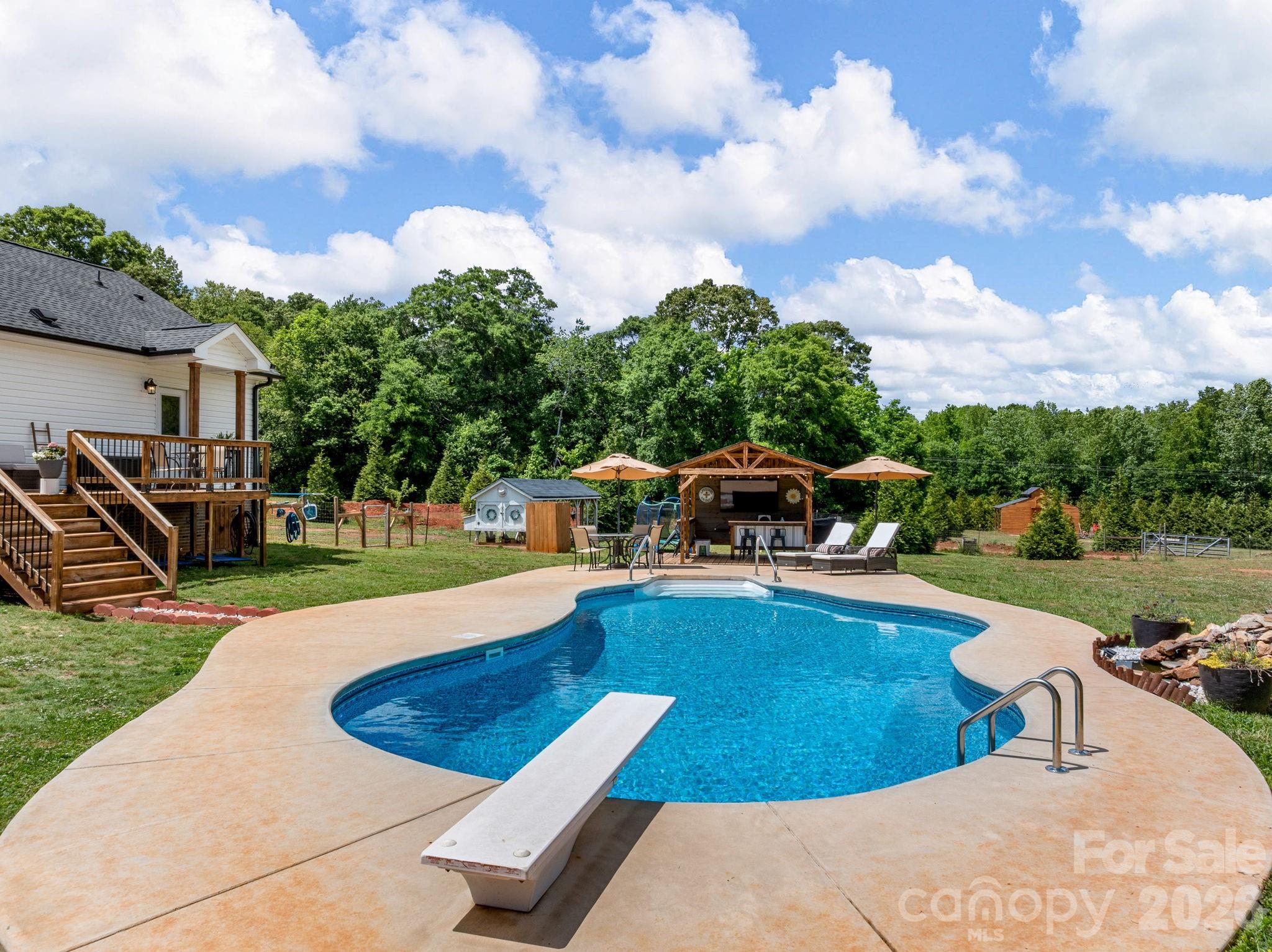 1076 McSwain Road Chesnee, SC 29323 - Photo 31 of 36 a view of a swimming pool with a patio and a yard