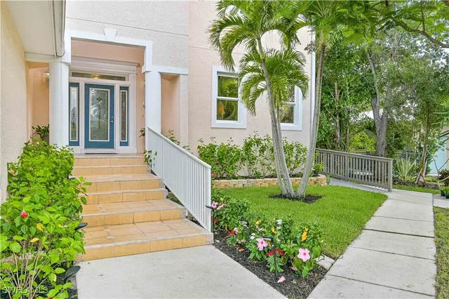 a view of a garden with pathway