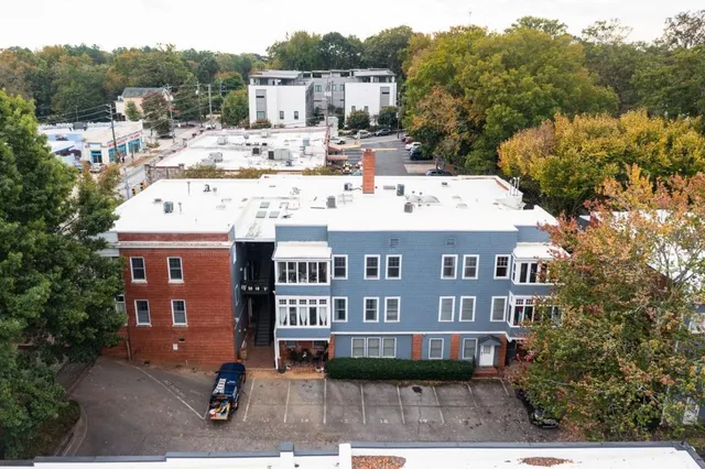 a view of a city with tall buildings