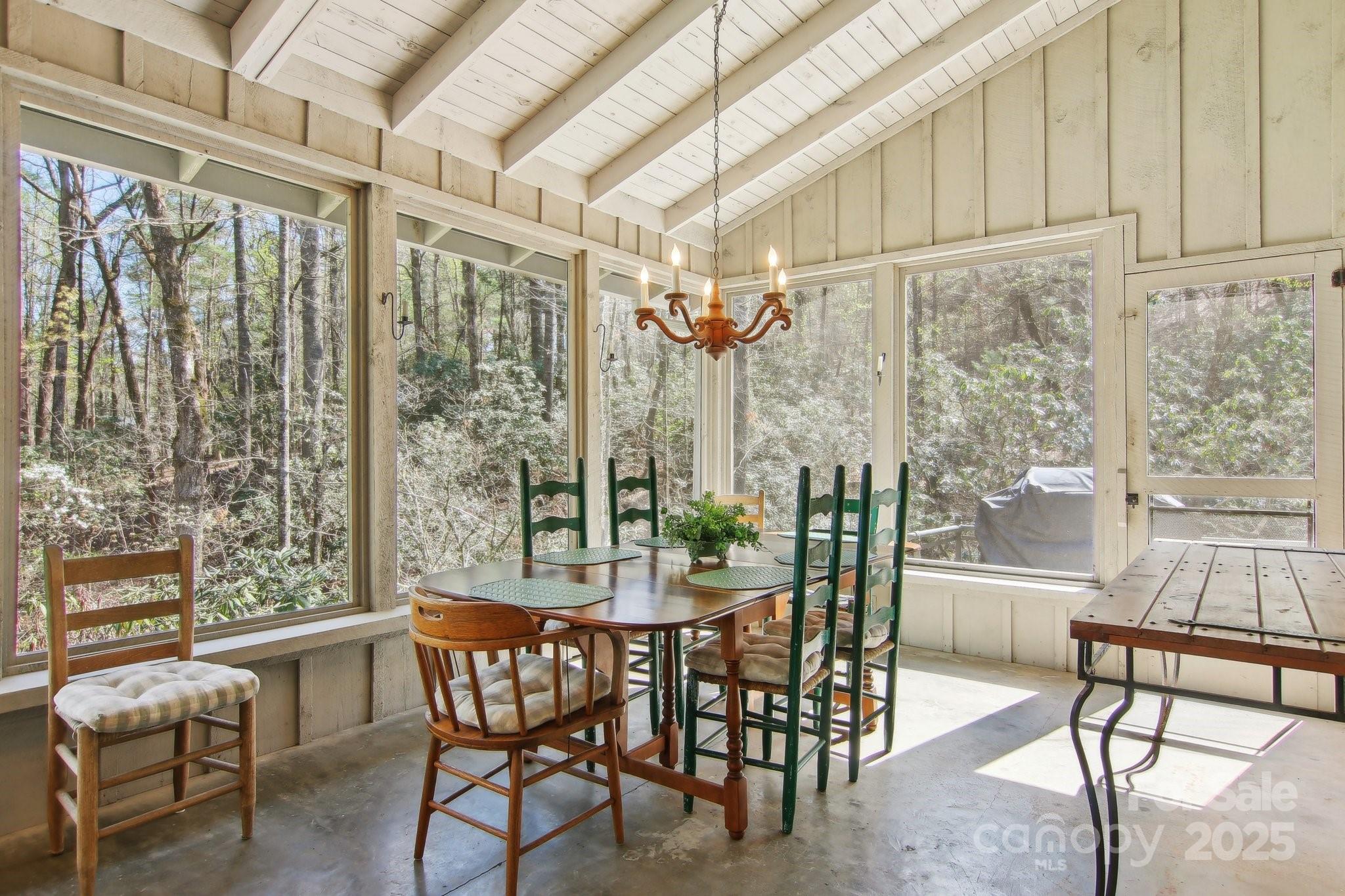 798 Evans Road Hendersonville, NC 28739 - Photo 29 of 45 a view of a dining room with furniture window and outside view