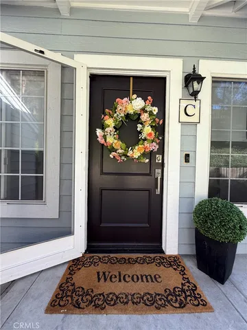 a view of a entryway door of the house